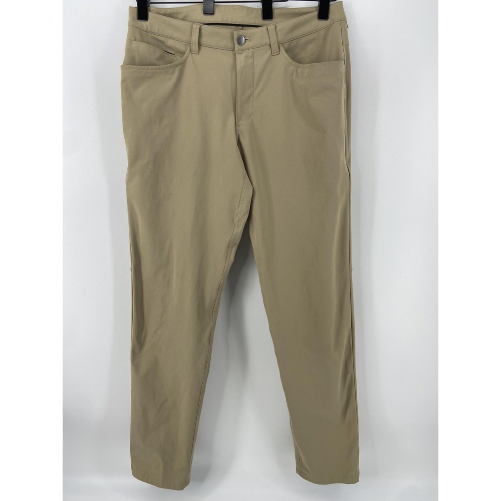 Lululemon ABC Pant Slim Men 33 Tan Warpstreme‎ LM5426S Casual Performance Golf